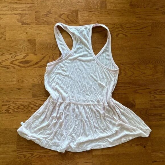 Gilly Hicks Light Pink Tank Peplum Racerback Semi Sheer Blush XS Soft - Picture 3 of 3